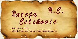Mateja Čeliković vizit kartica